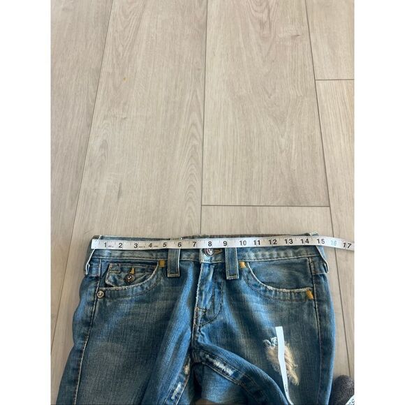 True Religion Y2K Distressed Grunge Stitch Joey Flare Jeans size 26 - Picture 7 of 10